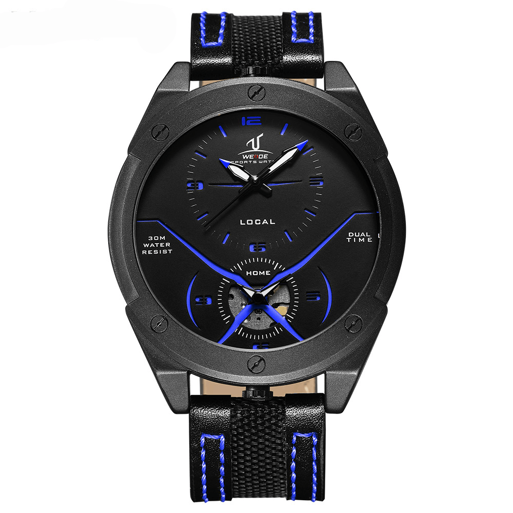 WEIDE UV1703 Colorful Unique Design Men Wrist Watch Dual Time Display Quartz Watches - MRSLM