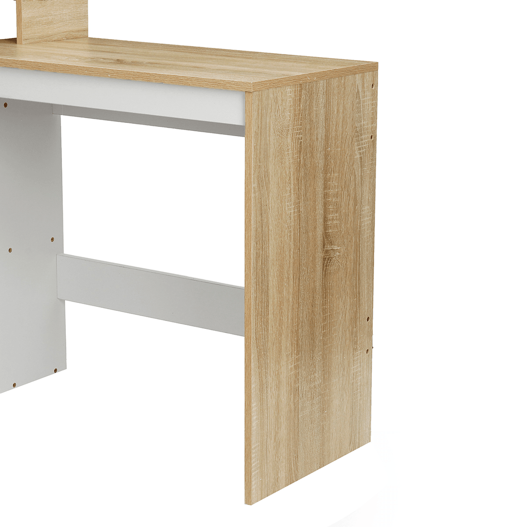 43 Inch Work Table Shelf PC Table Computer Furniture Home Office White Sonoma - MRSLM