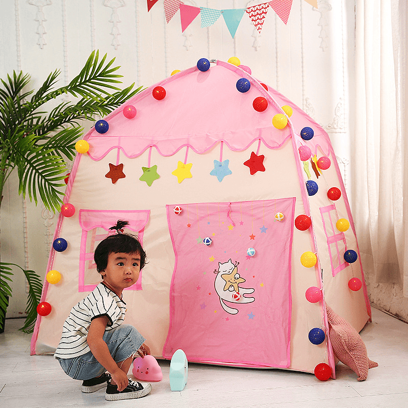 Ipree® Children'S Tent Kids Large Playhouse 3 Side Breathable Window Game Room Castle Kids Room Outdoor Garden Home - MRSLM