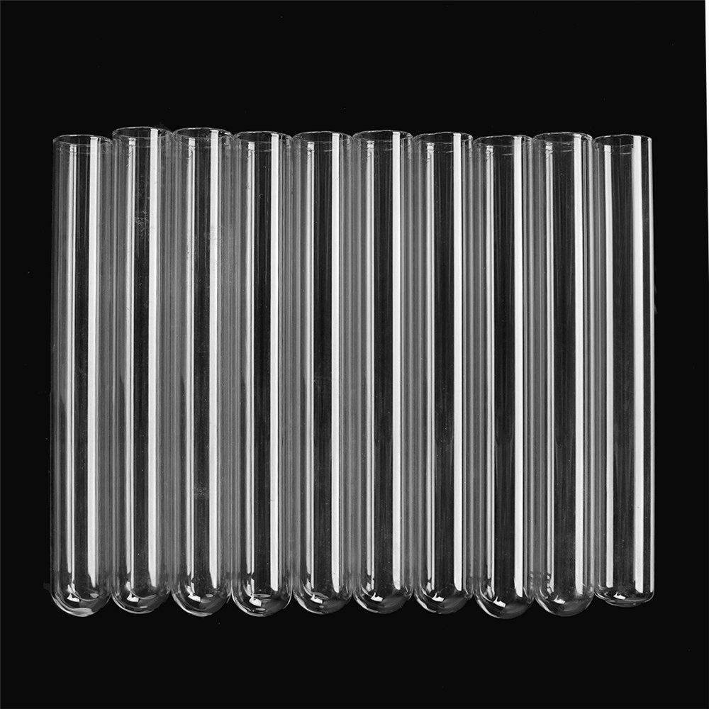 10Pcs 20X150Mm Borosilicate Glass Test Tube Tubing Blowing Pyrex Tubes 38Ml - MRSLM