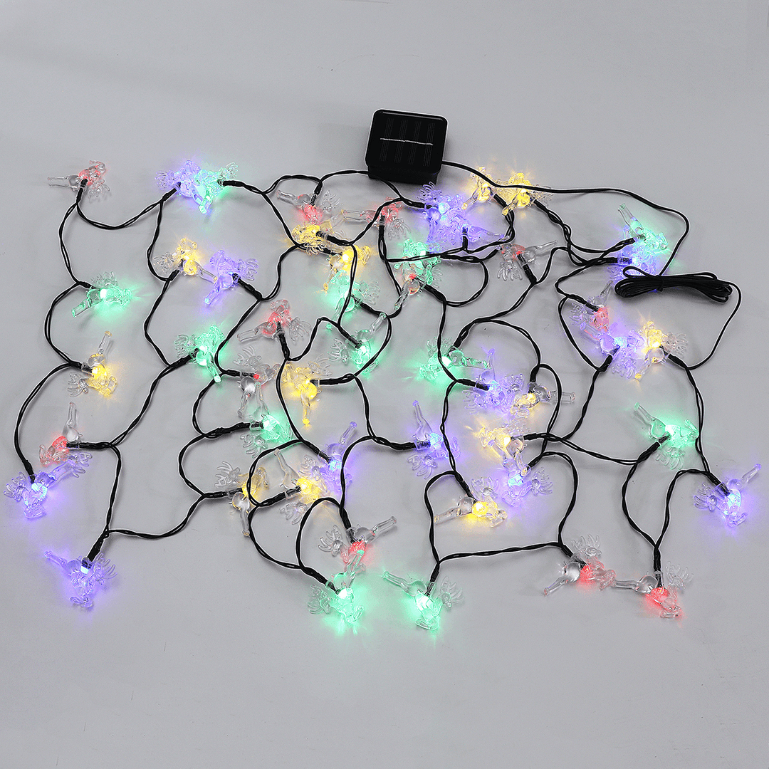 Solar 20/30/50 LED Deer Fairy String Light Christmas Party Garden Outdoor Decor Lamp - MRSLM