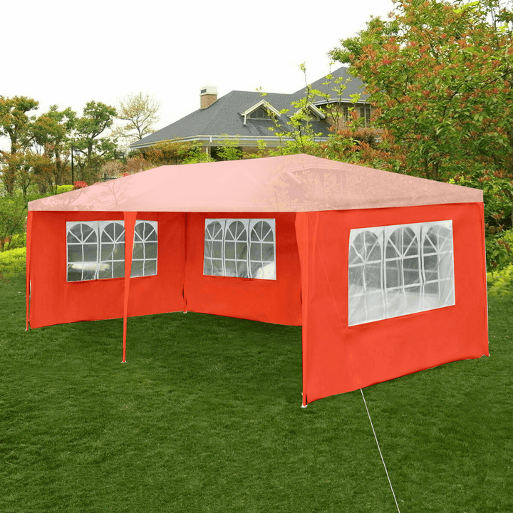 3X12M 4 Side Gazebo Shelter Waterproof Canopy Wall Gazebo Shelter with Window without Top Outdoor Camping Travel - MRSLM