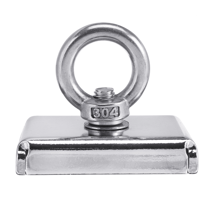 300KG D75 Super Fishing Recovery Block 304 Magnet Eyebolt Ring Metal with 10M Rope - MRSLM