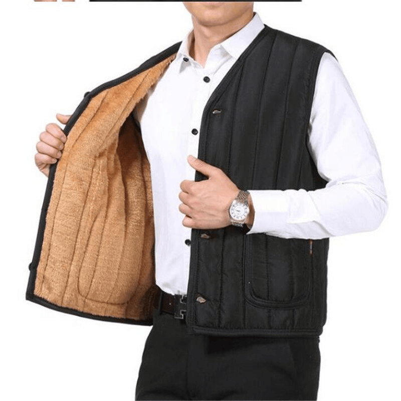 Men'S Waistcoat Sleeveless Padded Cotton Vest - MRSLM