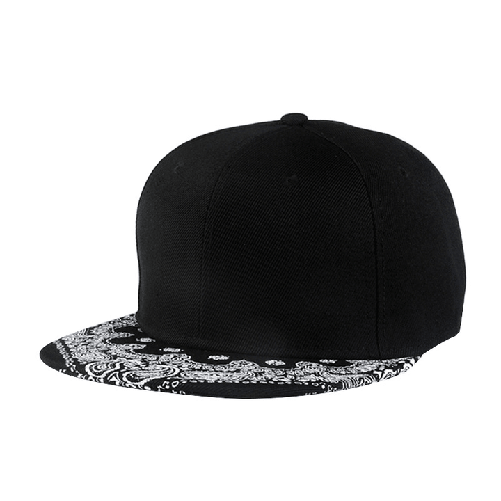 Cashew Flower Korean Hip-Hop Hat Flat Brim Hat Fashion Print Baseball Cap for Men - MRSLM