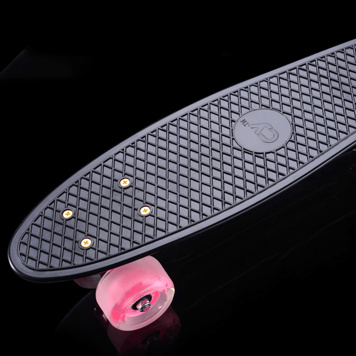 58X15Cm Cruiser Skateboard with ABEC-7 Bearing&Flashing Wheels Non-Slip Fish Board for Beginner＆Professional - MRSLM