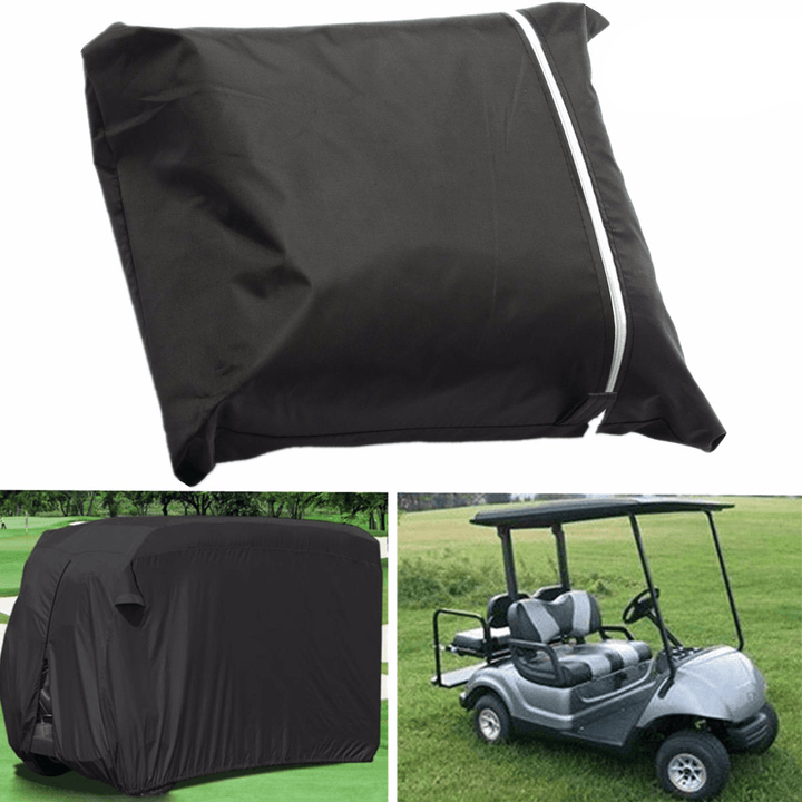 4 Seater Passenger Golf Car Cart Cover Storage Zippered Rear Air Vents Elastic Hem Cover - MRSLM