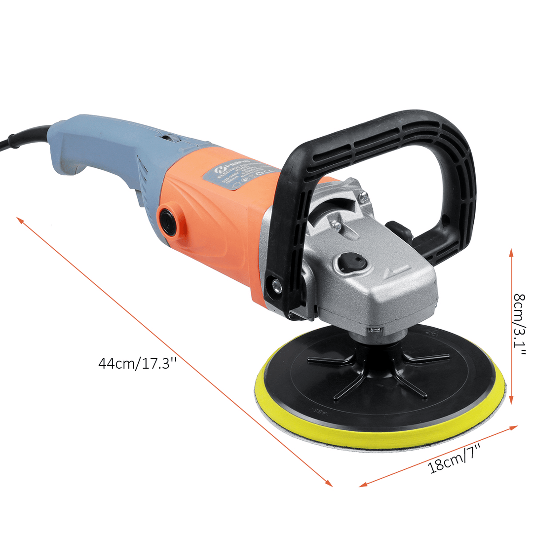 180Mm Car Polisher 6 Speeds 3000RPM Electric Rotary Buffer Sander Polisher Tool - MRSLM