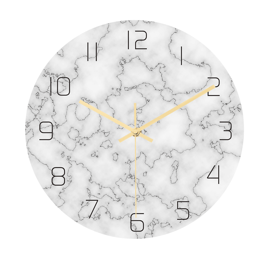 CC014 Creative Marble Pattern Wall Clock Mute Wall Clock Quartz Wall Clock for Home Office Decorations - MRSLM