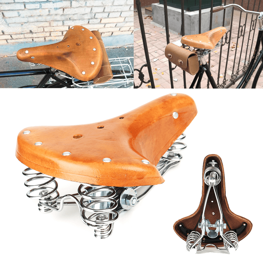 26Cm PU Leather Bike Saddle Soft Comfortable Bicycle Cushion Bike Seat Cycling - MRSLM