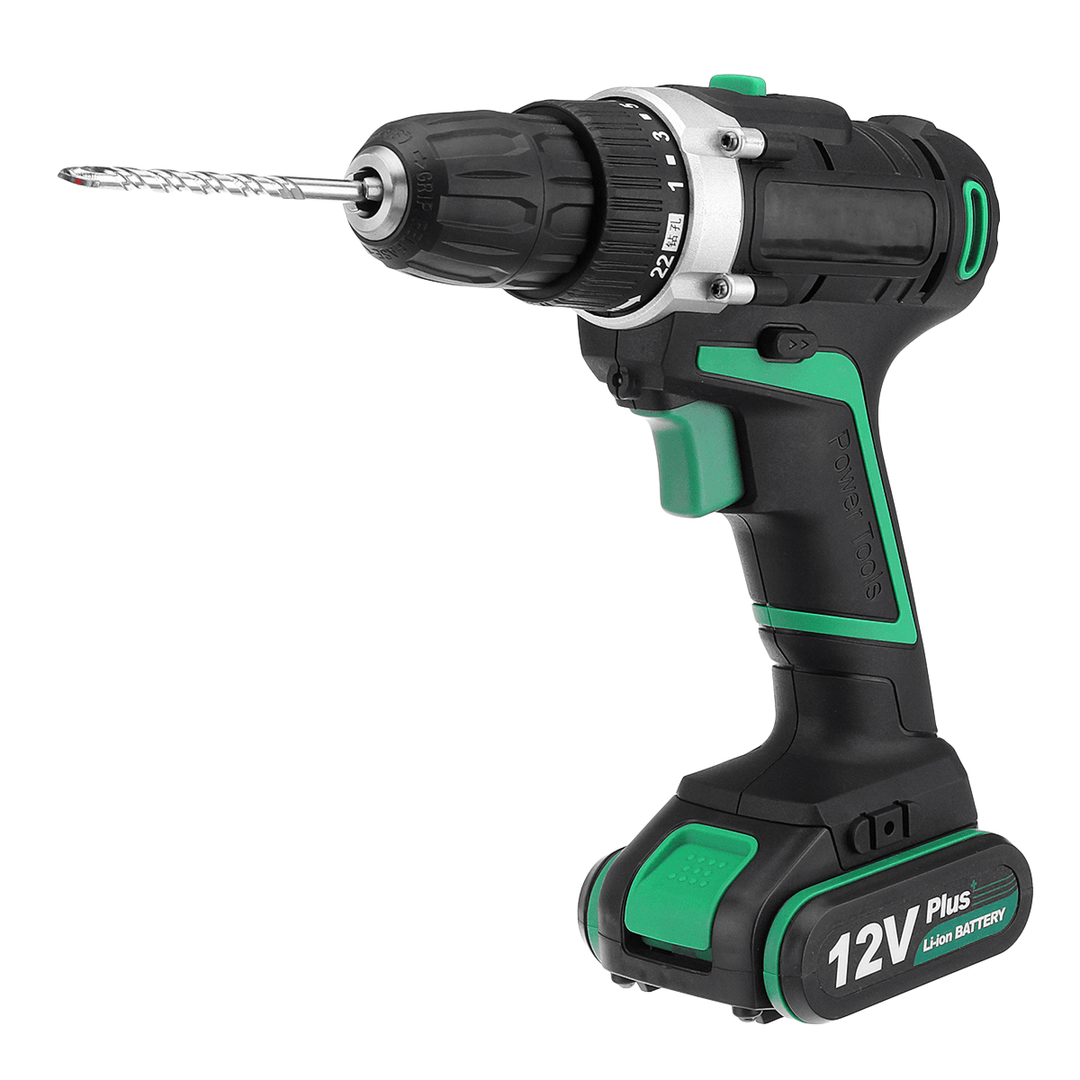 AC100-240V Electric Screwdriver Cordless Power Drill Tools Dual Speed/ Impact with Accessories - MRSLM