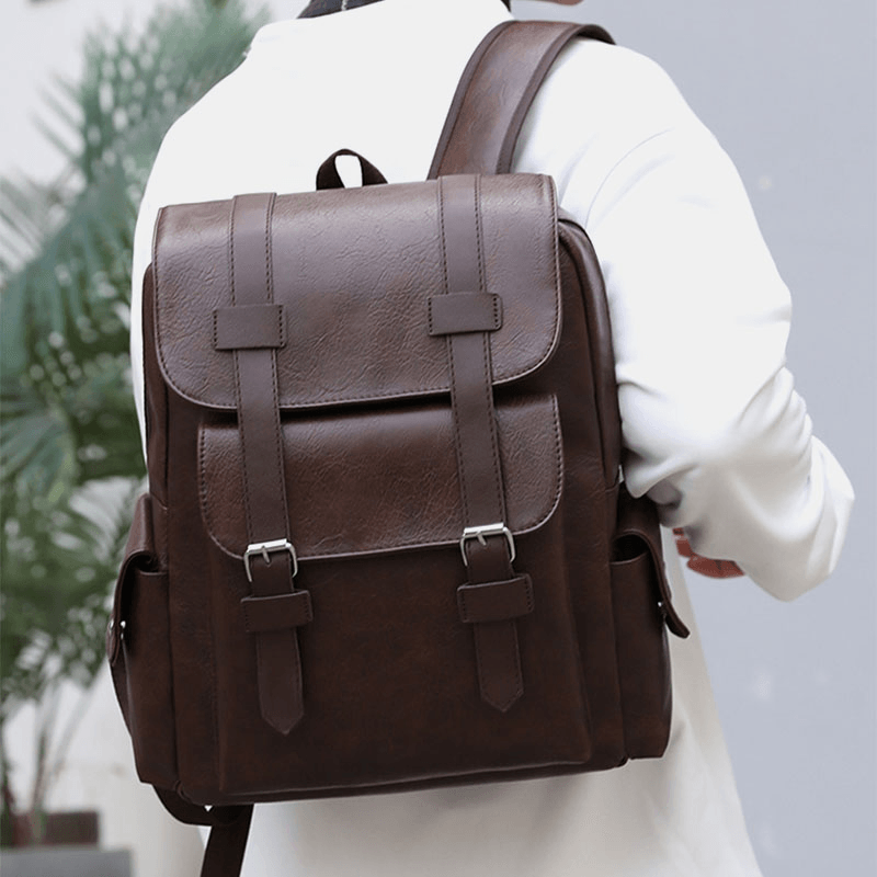 Men Vintage 14 Inch Laptop Large Capacity Bag Backpack - MRSLM