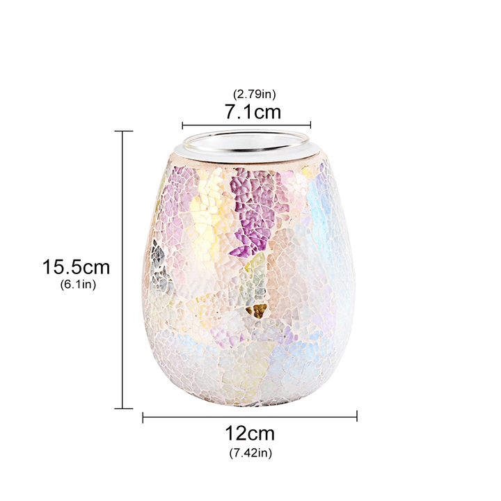 3D Glass Electric Aromatherapy Lamp Crackle Pattern Colorful Lights Home Aromatherapy Machine - MRSLM