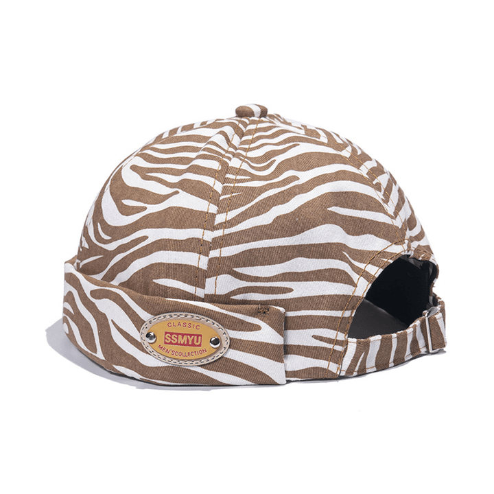 Borderless Zebra Print Landlord Hat Standard Melon Leather Hat - MRSLM