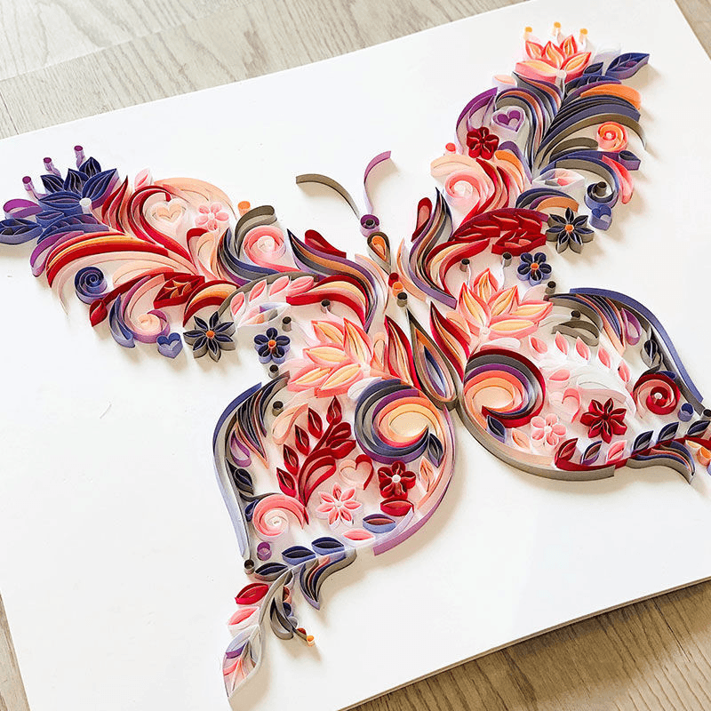 A4 Butterfly Quilling Paper Handmade Diy Material Package - MRSLM