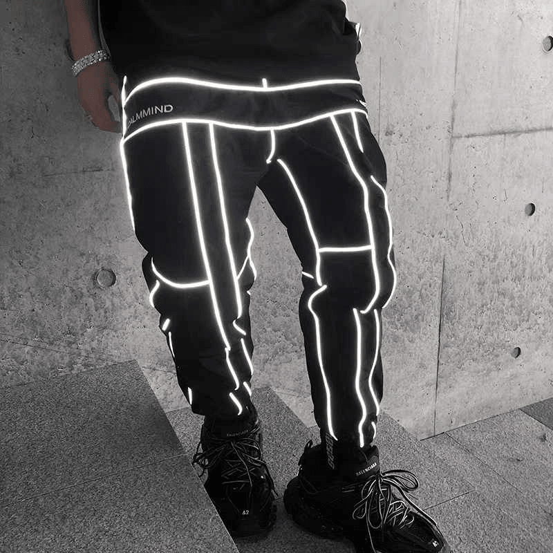 Guochao Reflective Tide Drawstring Pants - MRSLM