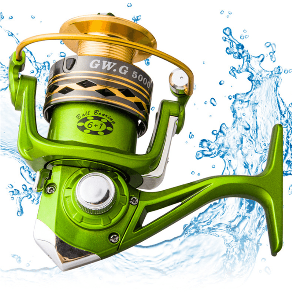 GMG 2000-5000 Metal Spinning Fishing Reel 5.2:1Bearings Right Left Hand Saltwater Freshwater Reel Fishing Tackle - MRSLM