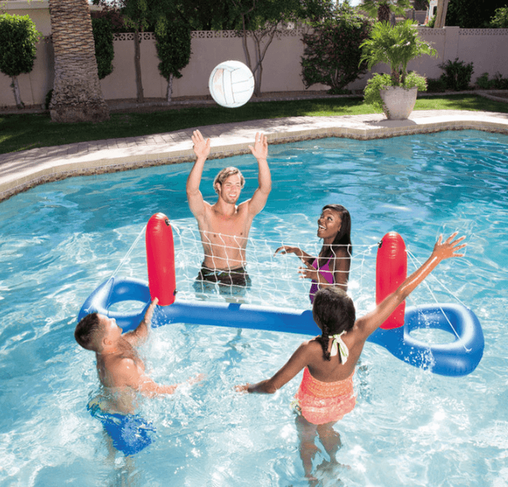 Inflatable Water Volleyball Kit Set Swimming Pool Floating Ball + Net Summer Outdoor Water Playing Game Set - MRSLM