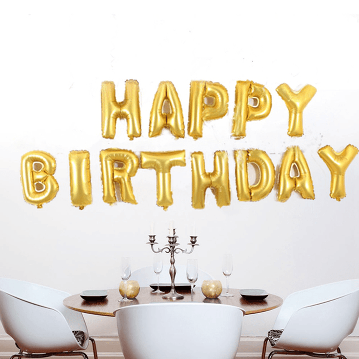 16 Inch Golden Foil Alphabet Balloons Letters Happy Birthday Party Decor - MRSLM