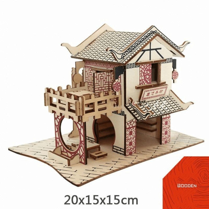 Small Wooden House 3D Fight Children'S Building Block Toy Intelligence Development - MRSLM