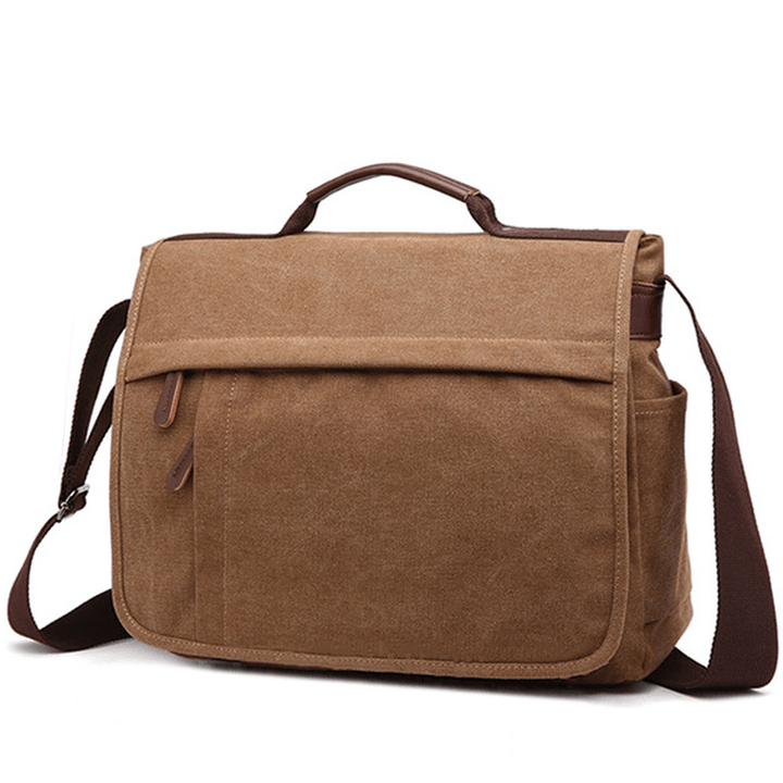 Large Capacity Canvas Business Laptop Bag Shoulder Bag Crossbody Bag for Men - MRSLM