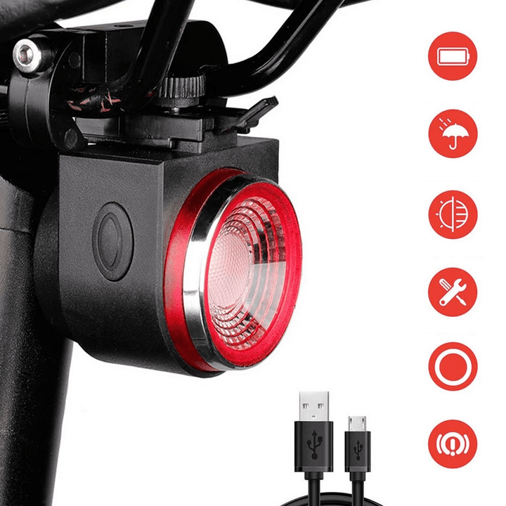 A8 3-Modes Bicycle Rear Light Cycling LED Taillight Personal Security with anti Thief Alarm Remote Control MTB Road Bike Tail Waterproof Light - MRSLM