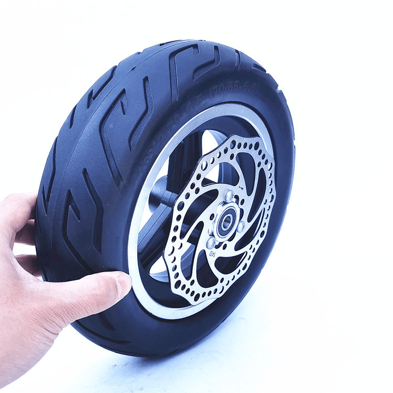 10 Inch 10X2.70-6.5 Electric Scooter Vacuum Tire Set with Disc Brake Inflation Free Solid Tire Scooters Wheels Accessories - MRSLM