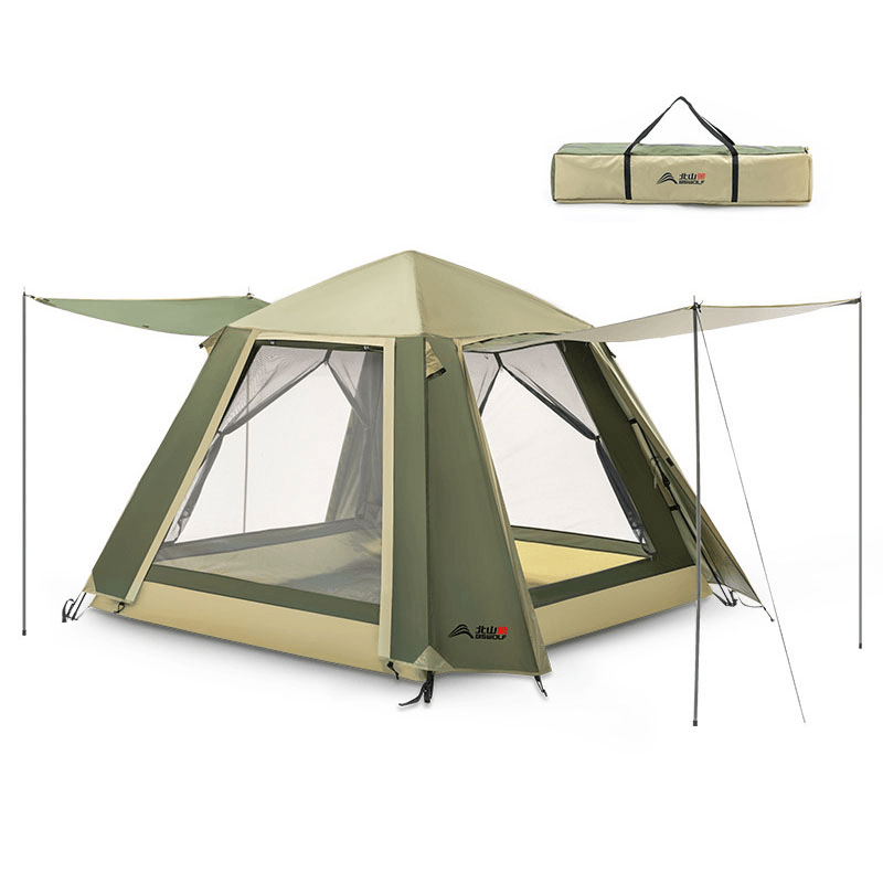 3~4 Perple Camping Automatic Tent Thickened Mesh Tent UPF30+ Sun Protection Portable Outdoor Traveling Camping Tent - MRSLM