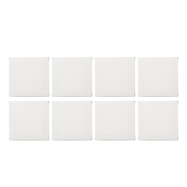 8PCS White Mini Blank Canvas Acrylic Paintings Frame Oil Paint Artist Square Art Sketch Boards Square Canvas - MRSLM