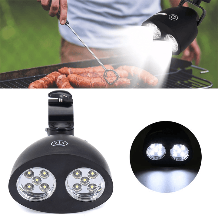 10 LED BBQ Grill Barbecue Sensor Light Outdoor Waterproof Handle Mount Clip Camp Lamp DC 4.5V - MRSLM