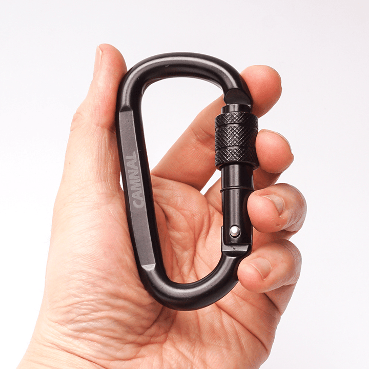 Camnal 30KN D-Type Outdoor Climbing Carabiner Quick-Hanging Safety Screw Lock Buckle - MRSLM