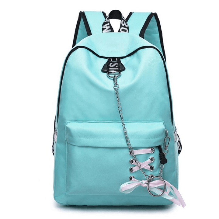 17L Outdoor Travel Backpack Waterproof Nylon School Rucksack Girls Women Bag with Headphone Jack - MRSLM