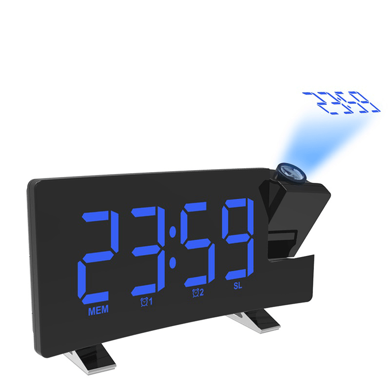 Wake-Up Light Digital Projection Alarm Clock Loud LED FM Radio Snooze Sleep - MRSLM