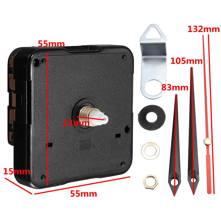 13Mm DIY Wall Quartz Silent Clock Movement Mechanism Module DIY Kit Hour Minute Second - MRSLM