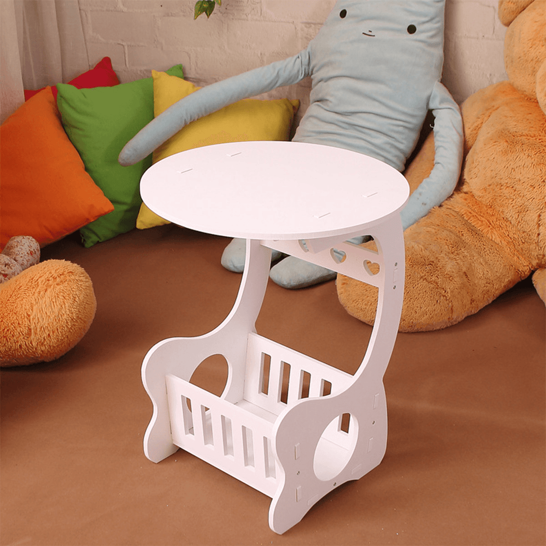 Modern Coffee Table European Creative Mini Magazine Books Storage Shelf Bracket Bookshelf round Tea Table - MRSLM