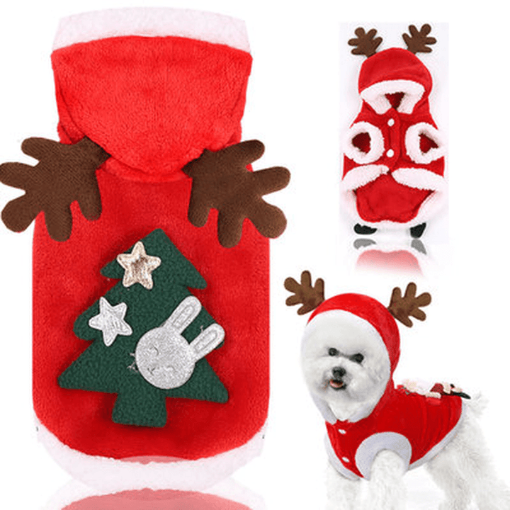 2020 Christmas Pet Clothes for Dogs Cats Costume Santa Claus Puppy Cat Clothes Winter Warm Dog Jacket Coats for Pet Hoodies Clothing - MRSLM