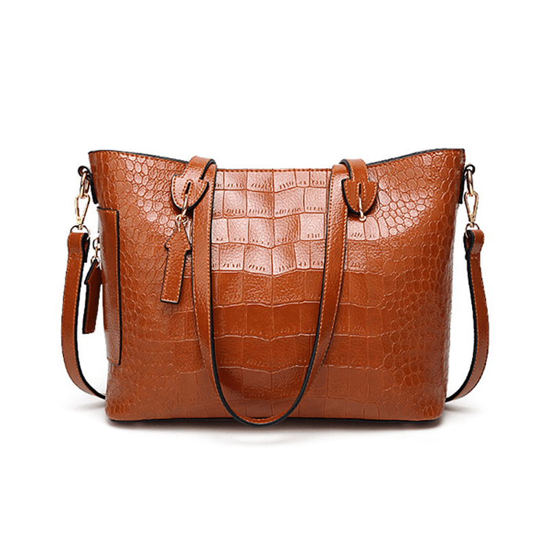 Women Crocodile Pattern Tote Handbag - MRSLM