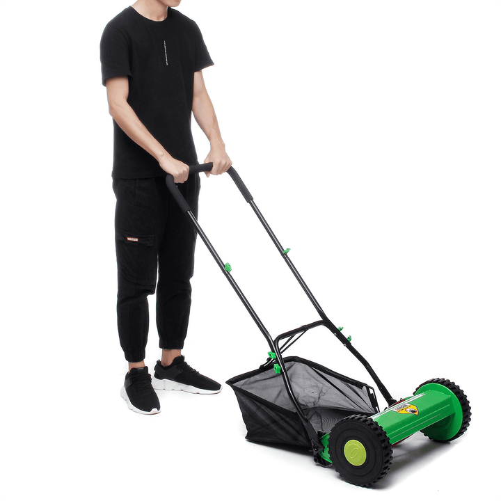 25L Compact Hand Push Lawn Mower Courtyard Home Reel Mower No Power Lawnmower - MRSLM