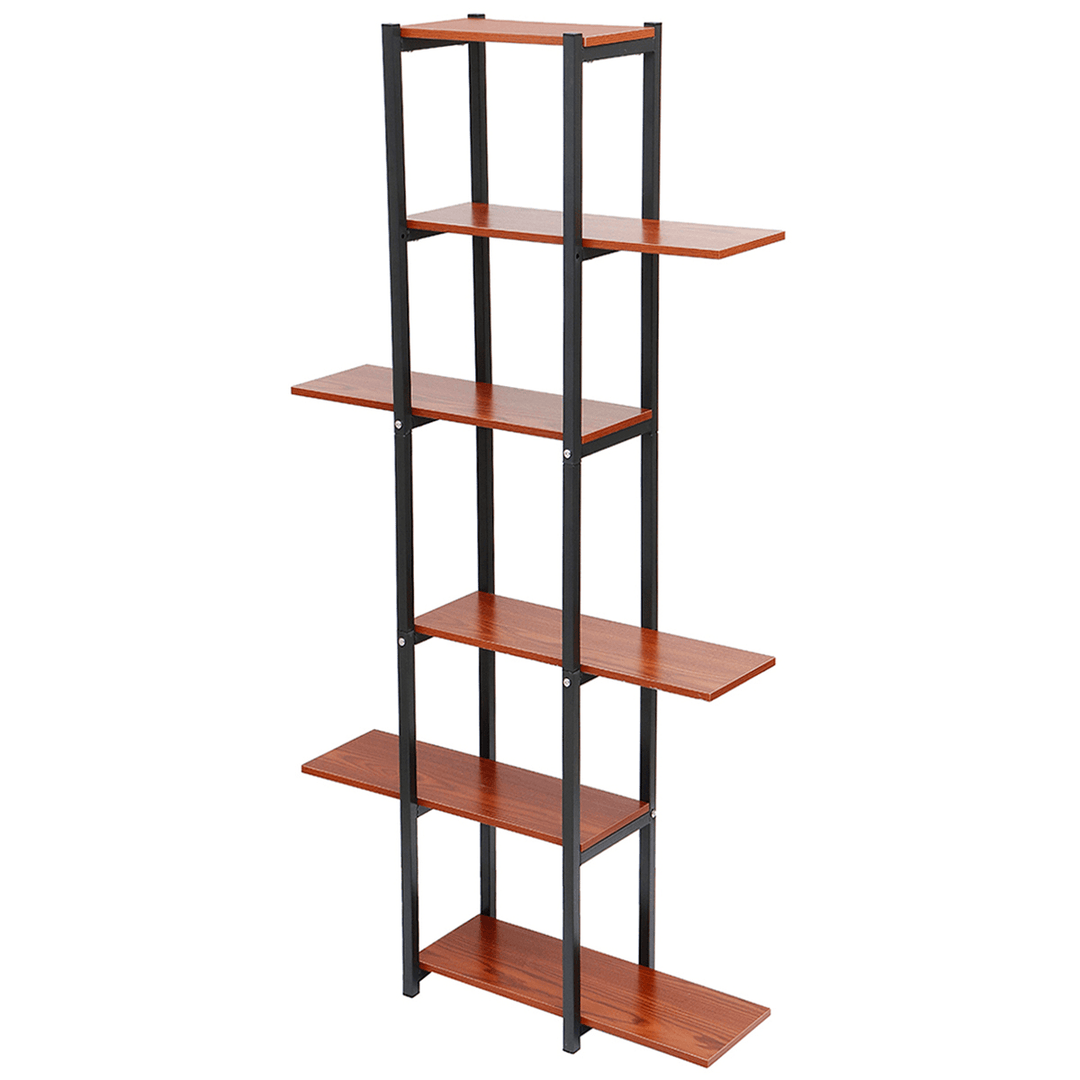 6 Tiers Wooden Bookshelf Plant Flower Stand Storage Rack Home Office Decorations Stand - MRSLM