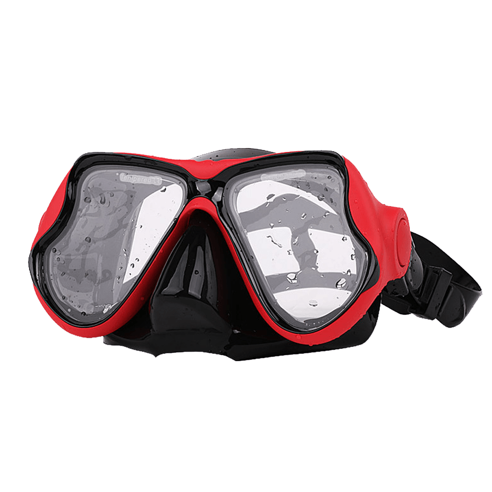 Anti-Fog Scuba Snorkeling Camera Diving Mask Tempered Glass Swimming Goggles with Breathing Tube - MRSLM