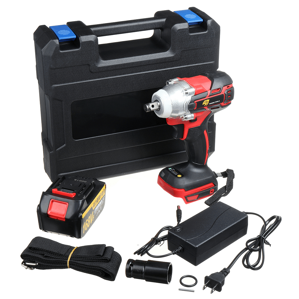 168VF 520Nm High Torque Electric Cordless Brushless Impact Wrench Tool with Rechargeable Battery - MRSLM