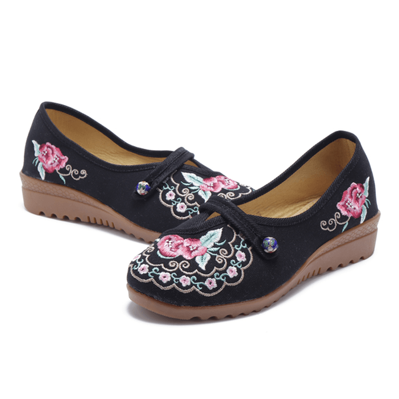 Flower Embroidery Comfortable Soft Flats - MRSLM