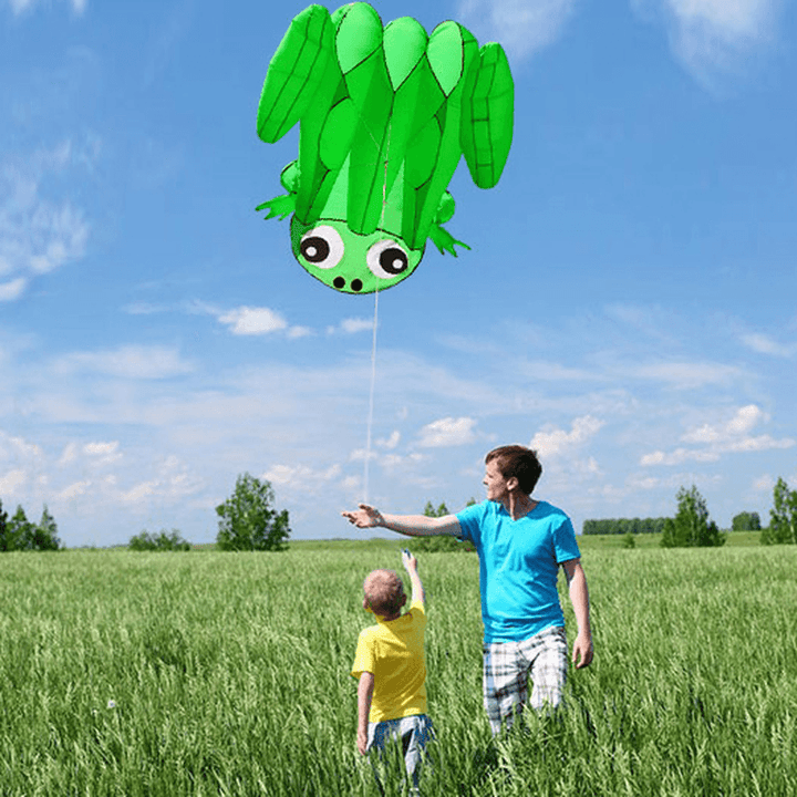 55" Large Frog Soft Kite Easy to Fly Kids Children Adult Beach Trip Park Family Outdoor Games Activities - MRSLM