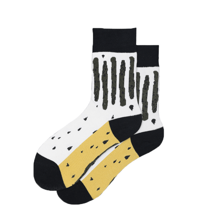 Unisex Jacquard Fashion Middle Tube Socks Retro Pattern Sock - MRSLM