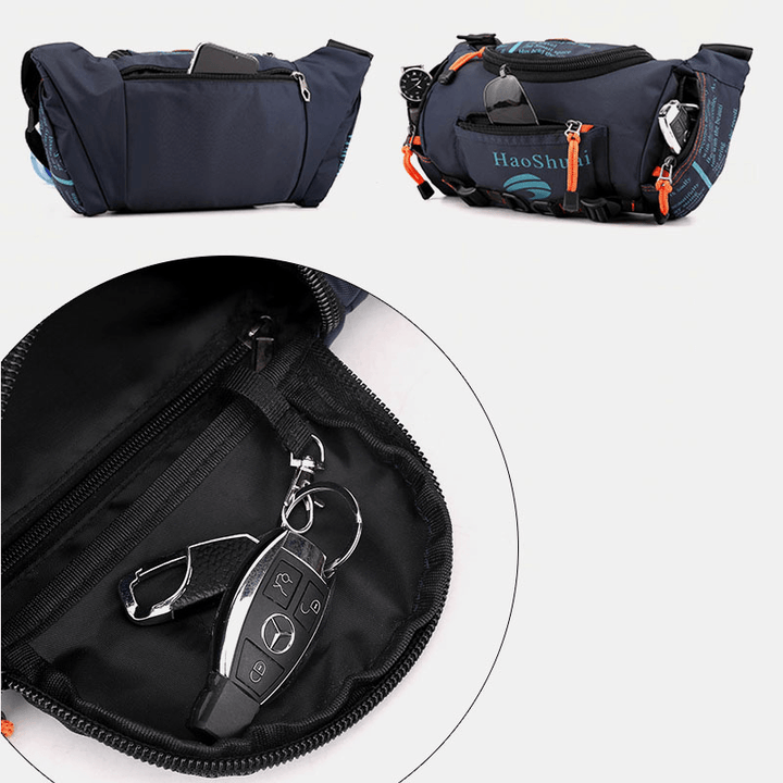 Men Fashion Multifunctional Shoulder Bag Crossbody Bag Waist Bag - MRSLM