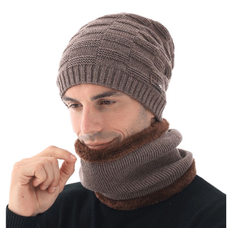 Wool Knitted Hat and Scarf Suit Men - MRSLM