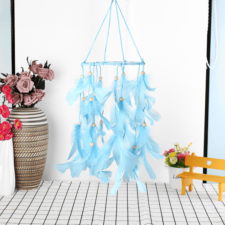 Lighting Dream Catcher LED Light Hanging Crafts Wind Chimes Girl Bedroom Romantic Hanging Decoration Gift - MRSLM