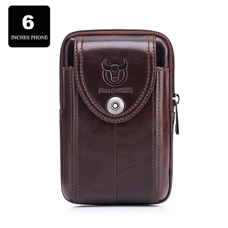 Bullcaptain Bag Men Genuine Leather Loop Belt Phone Bag - MRSLM