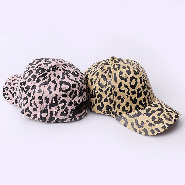 Hat Female Leopard Print Baseball Cap Sunshade Outdoor Travel Sun Protection Duck Tongue - MRSLM