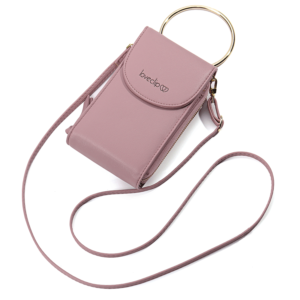 Women Multi-Function Solid Ring Phone Bag Shoulder Bag - MRSLM